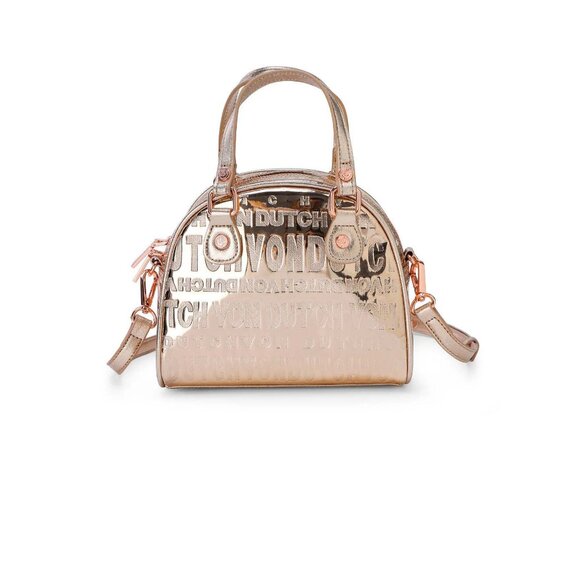 Von Dutch Handbags - VON DUTCH Rose Gold Reflective Bowling Bag